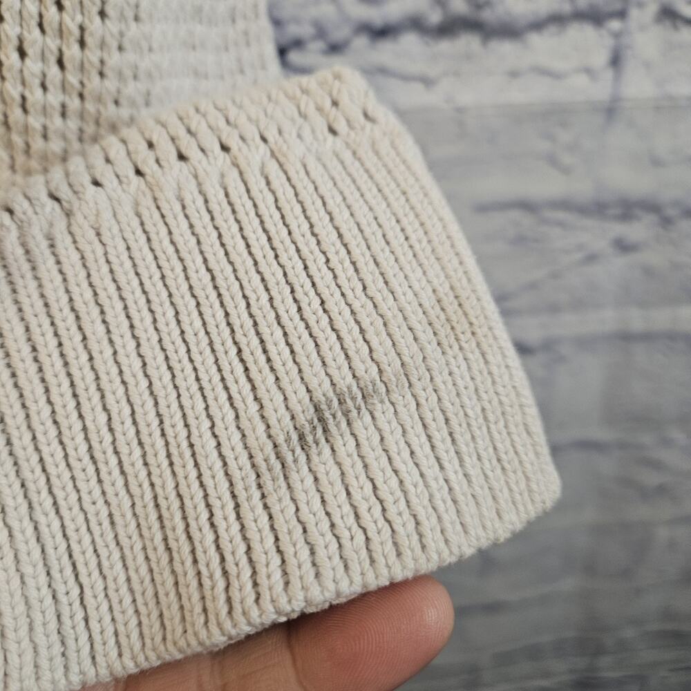 Columbia White Mesh 100% Cotton Zip Up Sweater | Large - Picture 2 of 6